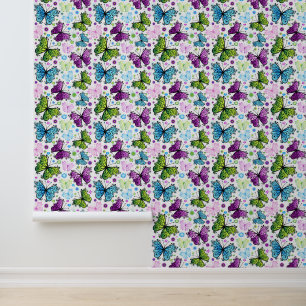 Papier Peint Papillons volants de couleurs