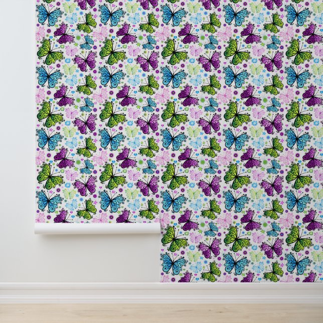 Papier Peint Papillons volants de couleurs (Application)
