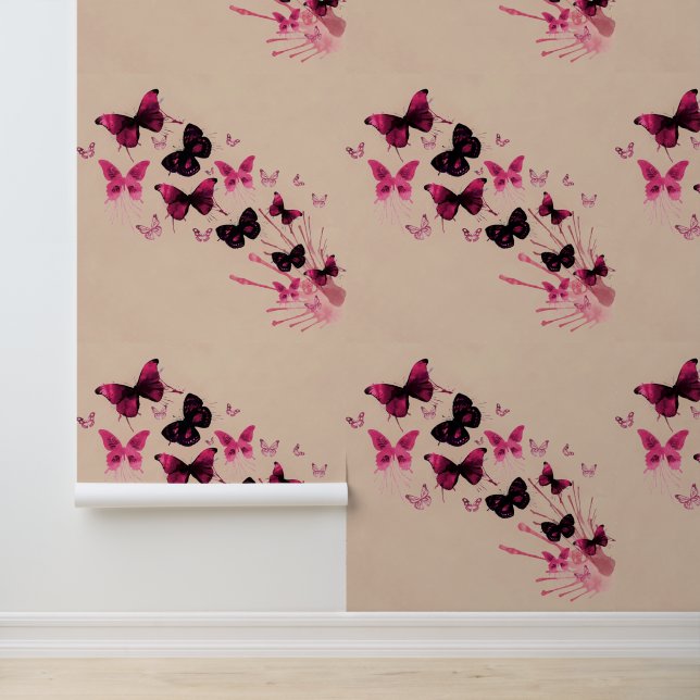 Papier Peint Papillons volants peinture (Application)