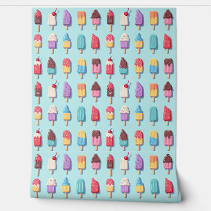 Papier Peint Parade de Popsicle dans la crème glacée bleue III
