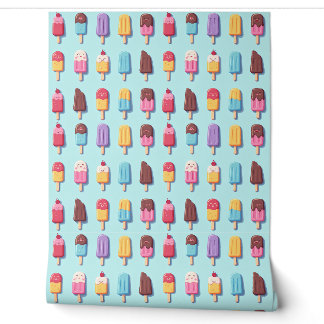 Papier Peint Parade de Popsicle dans la crème glacée bleue IV