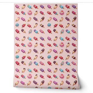 Papier Peint Parade de Popsicle en Crème de glace rose IV