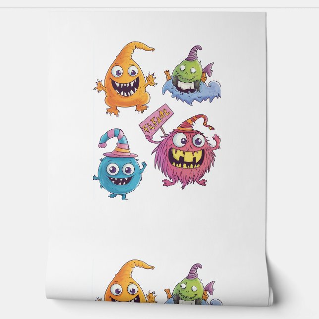 Papier Peint Parade du monstre de bonbons Halloween (Déroulement)