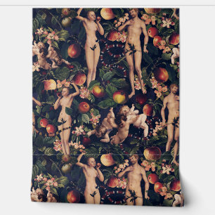 Papier Peint Paradise - Adam & Eve Dans le Jardin d'Eden