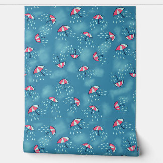 Papier Peint Parapluie bleu mou Rainy Weather Kids