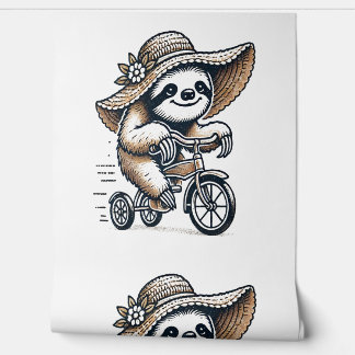 Papier Peint Paresseux à vélo
