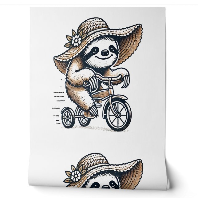 Papier Peint Paresseux à vélo (Déroulement)