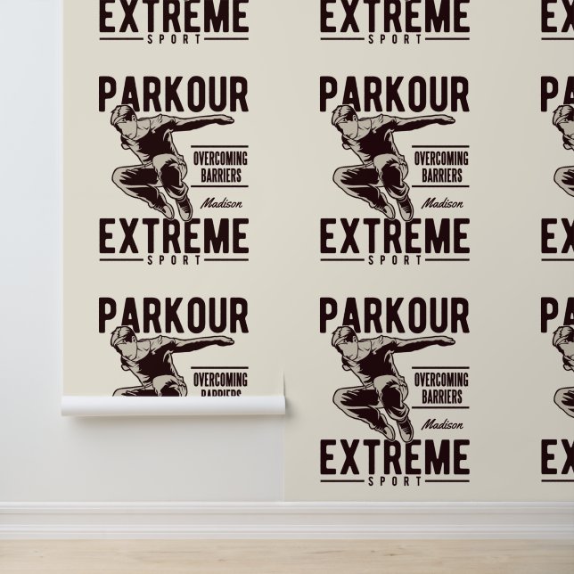 Papier Peint PARKOUR nom et couleur personnalisés (Application)