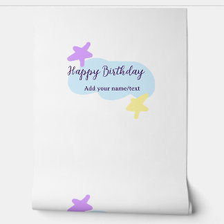 Papier Peint Pastel blue clouds stars purple happy birthday nam