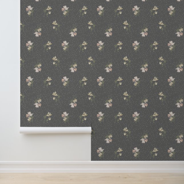 Papier Peint Pastel Floral Scatter Wallpaper (Application)