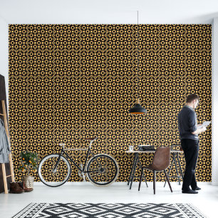 Papier Peint Pastel Jaune Orange Noir Donuts Avec Remplissage