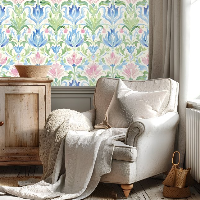 Papier Peint  Pastel Watercolor Floral Pattern (Créateur téléchargé)