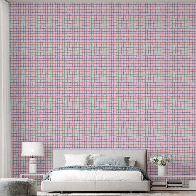 Papier Peint Pastels Plaid (L) (Chambre à coucher)