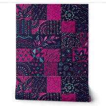 Papier Peint Patchwork Multicolore Deep Plum & Mag