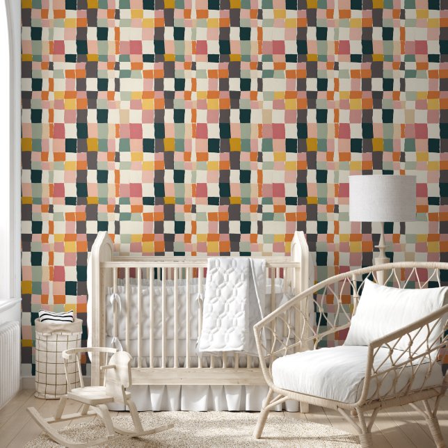 Papier Peint Patchwork Pastels (Enfants)
