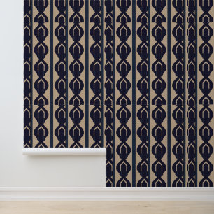 Papier Peint Patrimoine Luxe n° 2 (sable + bleu)