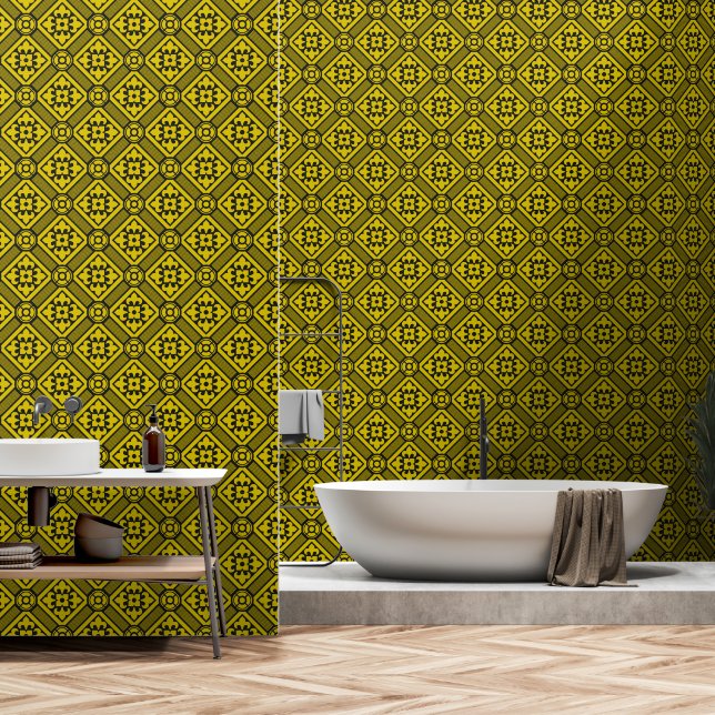 Papier Peint Pattern de Medieval Yellow (Salle de bain)