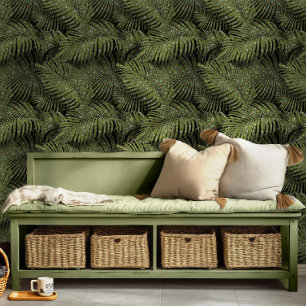 Papier Peint Paume mousseux Feuilles Green ID831