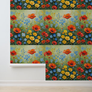 Papier Peint Pavot Vibrant et auto-adhésif floral Forget-Me-Not