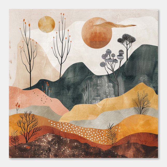 Papier Peint Paysage Abstrait de Boho (15) (Recto)
