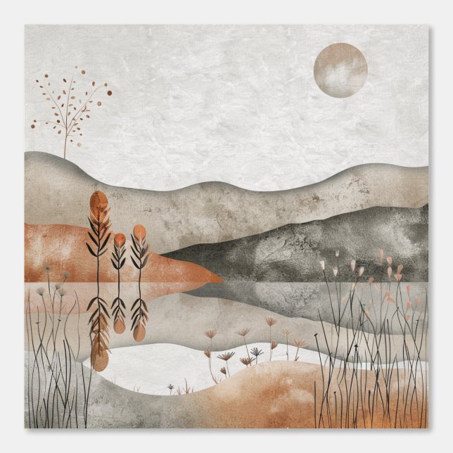 Papier Peint Paysage Abstrait de Boho (3) (Recto)