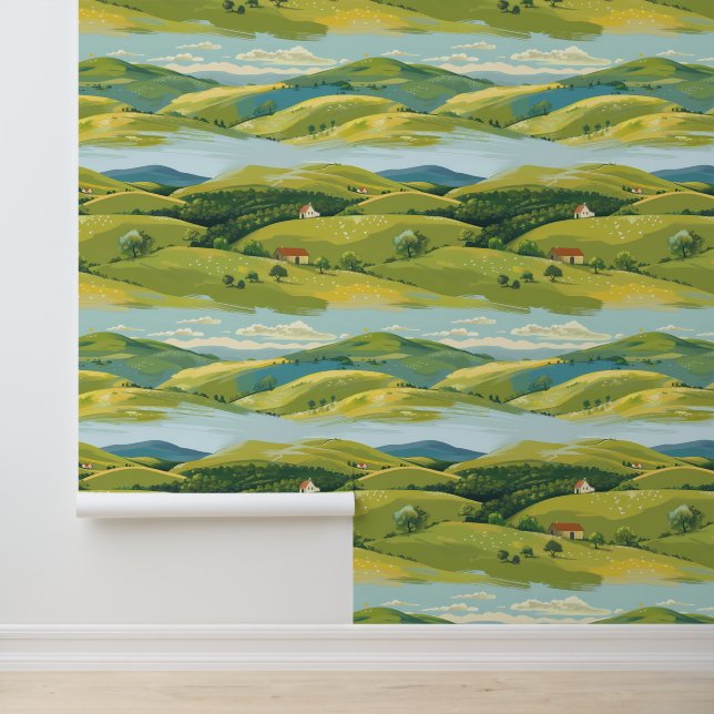 Papier Peint Paysage Mural Hills Country (Application)