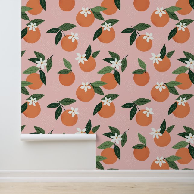 Papier Peint Peach Orange Juice Motif (Application)