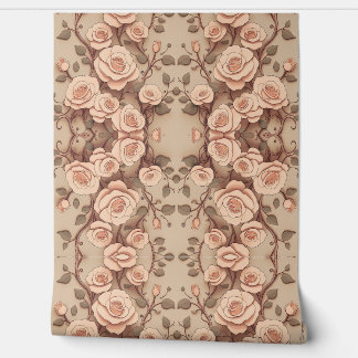 Papier Peint Peach Roses