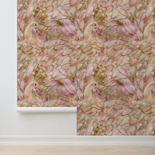 Papier Peint Peacock or rose