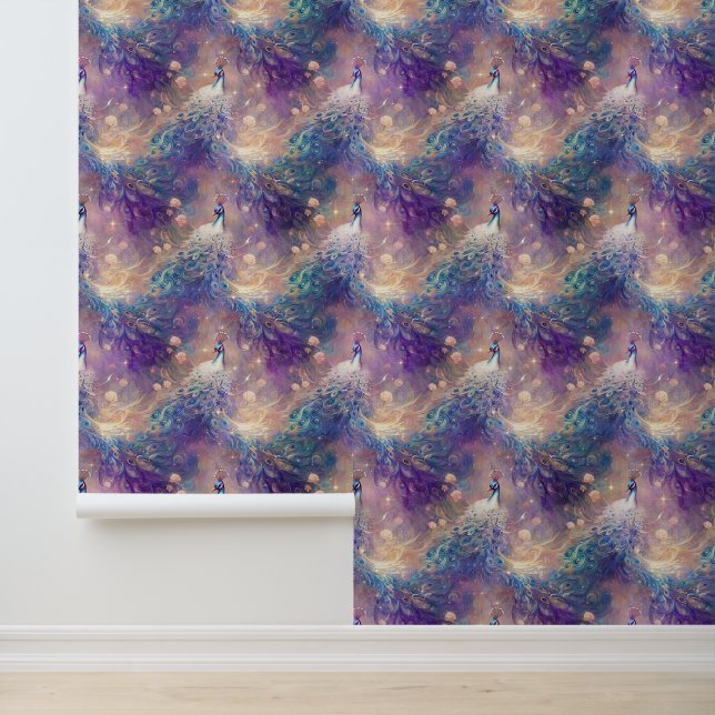 Papier Peint Peacocks bleu violet (Application)