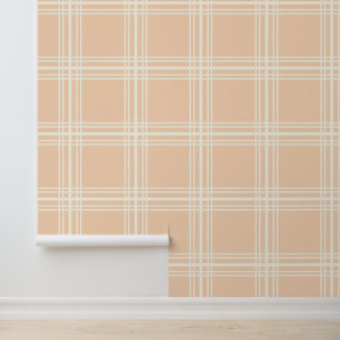 Papier Peint Pêche Féminine avec Lignes de Grille Blanches d'Iv
