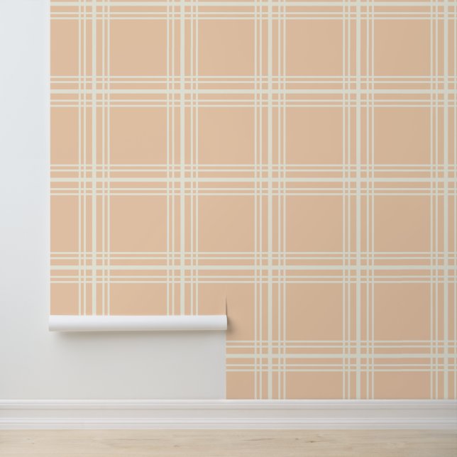 Papier Peint Pêche Féminine avec Lignes de Grille Blanches d'Iv (Application)