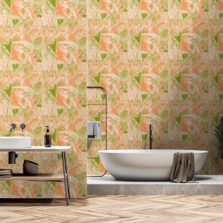 Papier Peint Pêche verte et orange