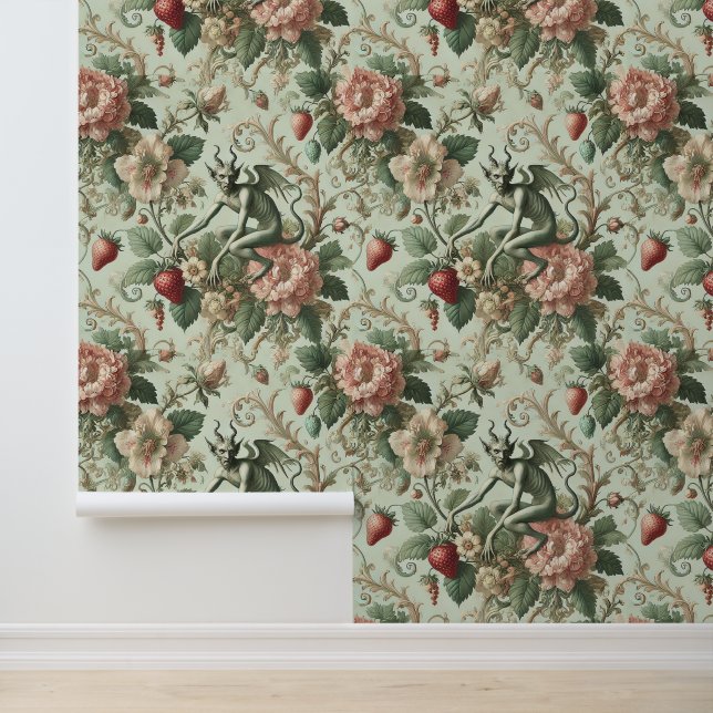Papier Peint Péchés fraises - gothique baroque (Application)