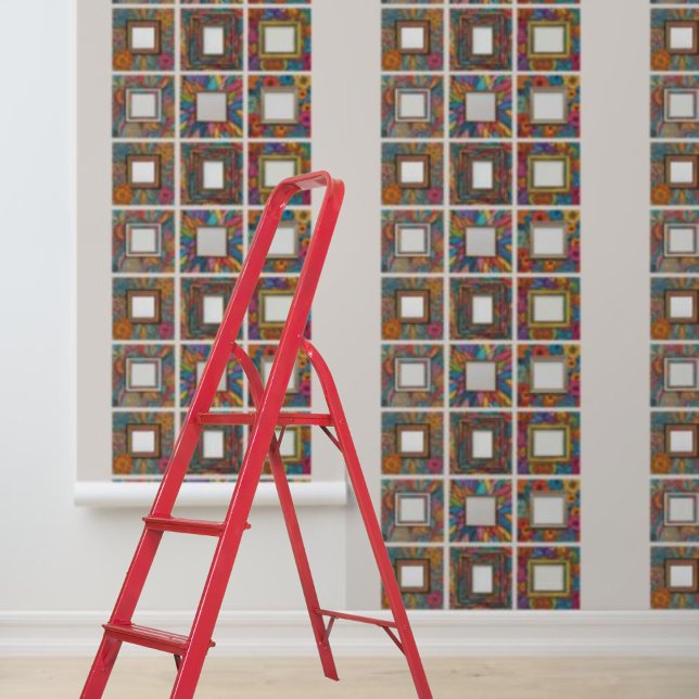 Papier Peint Peel and Stick floral amis galerie photo de famill (Peel and Stick floral friends family photo gallery Wallpaper)