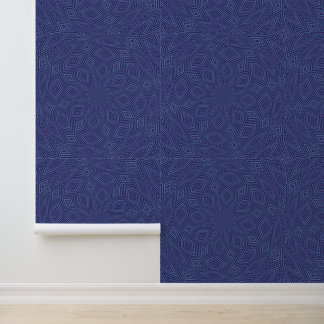 Papier Peint Peel Bâton Bleu Diamants Cercles géométriques