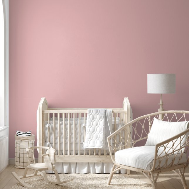 Papier Peint Peel et bâton couleur solide rose bébé moderne (Enfants)