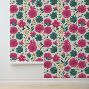 Papier Peint Peel et bâton de rêve floral moderne