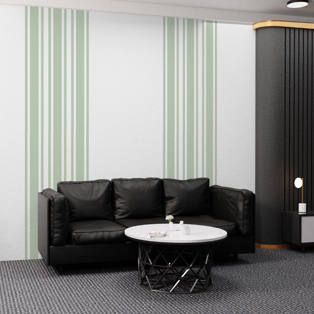 Papier Peint Peel et bâton pour pinte et pinces blanches modern (Modern Mint & White Stripes Peel and Stick Wallpaper)