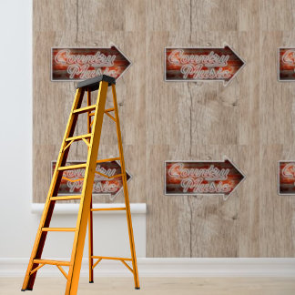 Papier Peint Peel et Stick signe en bois de musique country