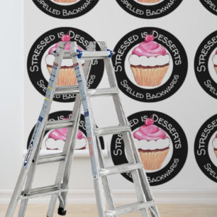 Papier Peint Peel Stick stressé est desserts à l'arrière cupcak