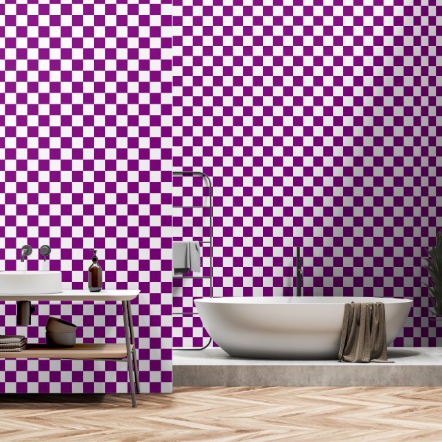 Papier Peint Peigne et bâton blanc et violet (Salle de bain)