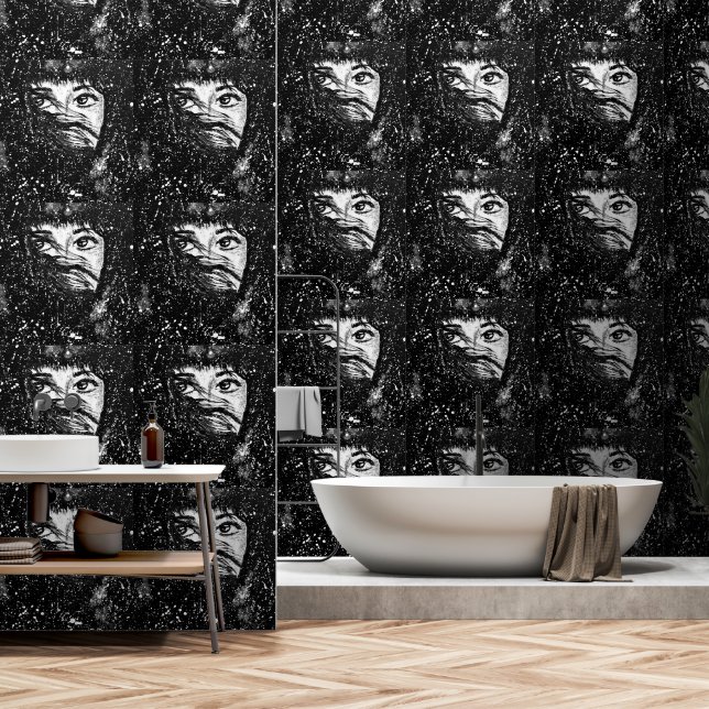 Papier Peint Peinture faciale Abstraite (Salle de bain)