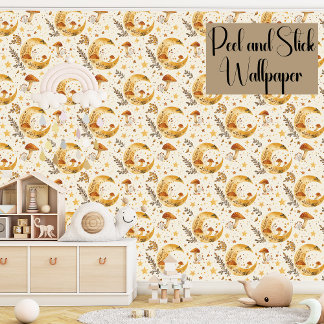 Papier Peint Pelure Céleste De Champignons Lune Et Chute De Bât