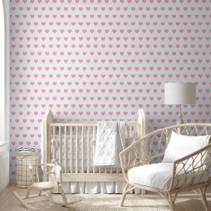 Papier Peint pépinière à coeur rose élégant