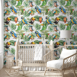 Papier Peint Perroquets oiseaux tropicaux motif