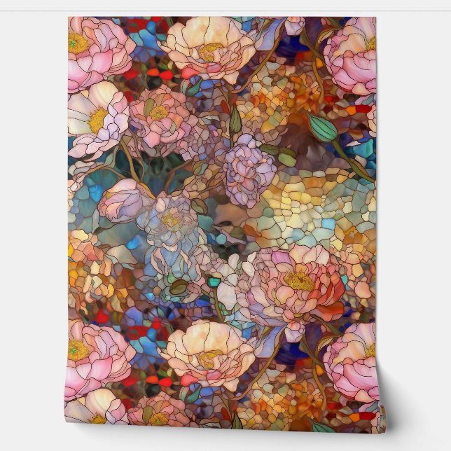 Papier Peint Pétales de verre Botanique (Déroulement)