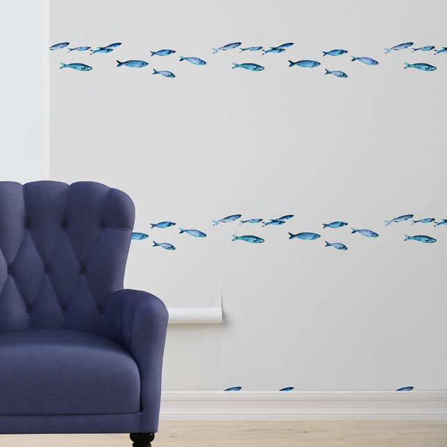 Papier Peint Petit poisson bleu marine (Créateur téléchargé)