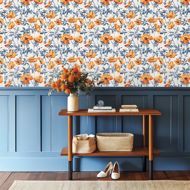 Papier Peint Petite taille Art Nouveau California Poppies (Créateur téléchargé)