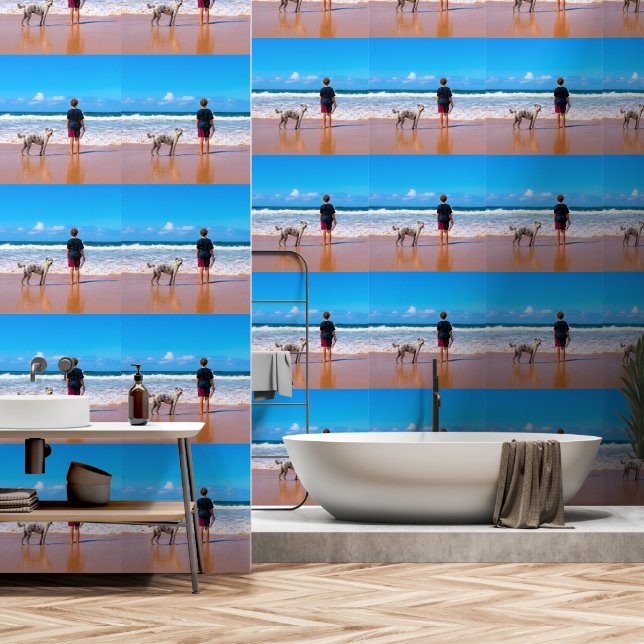 Papier Peint Photo personnalisée Conception personnalisée Vos p (Salle de bain)